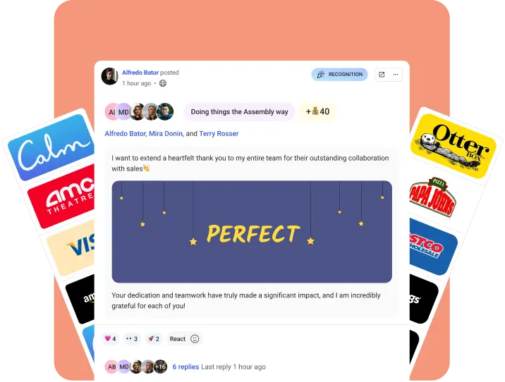 Recognition and rewards interface