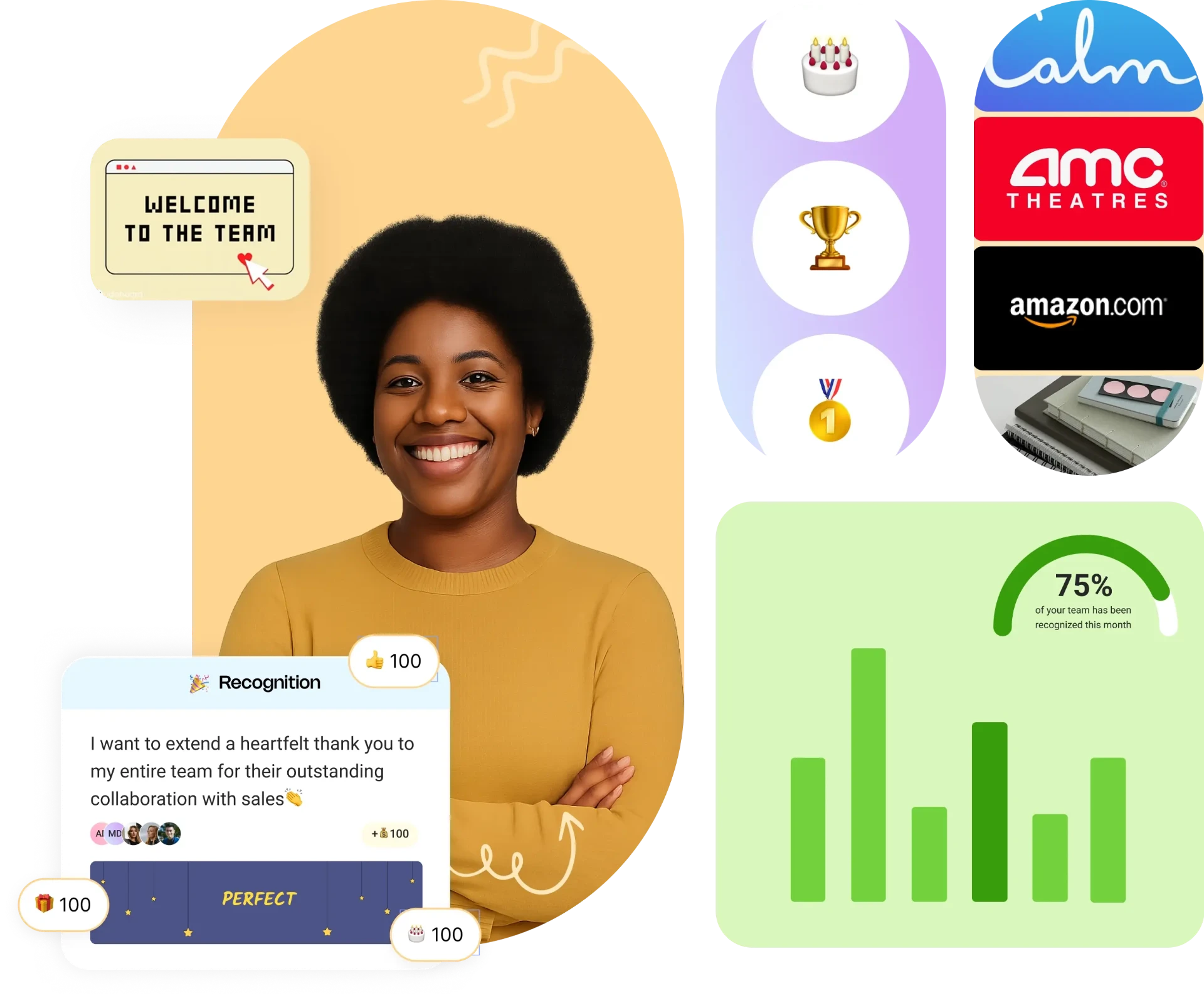 Employee recognition platform interface