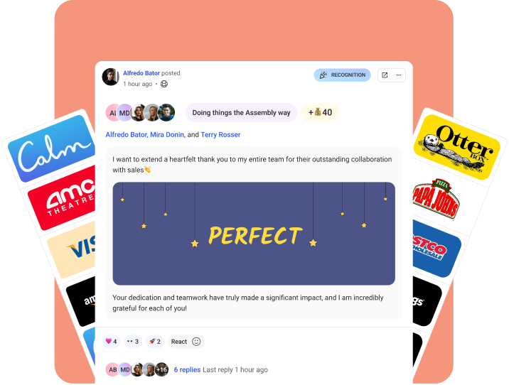 Recognition and rewards interface